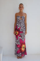 Alessia Maxi Dress in Zebra Floral