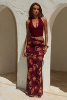Runaway The Label - Alexis Halter Cut Out Maxi Dress in Eliana Red