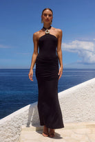 Alola Halter Maxi Dress in Black