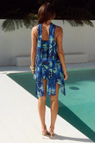 Runaway The Label - Alora Scoop Neck Mini Dress in Eliana Blue