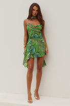Alora Scoop Neck Mini Dress in Indiana Green by Runaway The Label | Winsome Girl Fashion 