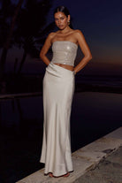 Runaway The Label Amabel Maxi Dress Shell Sequinned Strapless Bodice | Winsome Girl Fashion