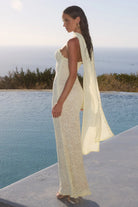 Runaway The Label - Amana Strapless Scarf Maxi Dress in Lemon