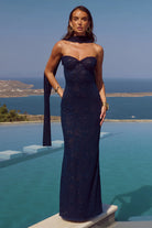 Runaway The Label - Amana Strapless Scarf Maxi Dress