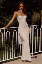 Runaway The Label - Amana Strapless Scarf Maxi Dress in White