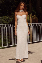 Runaway The Label - Amana Strapless Scarf Maxi Dress in White