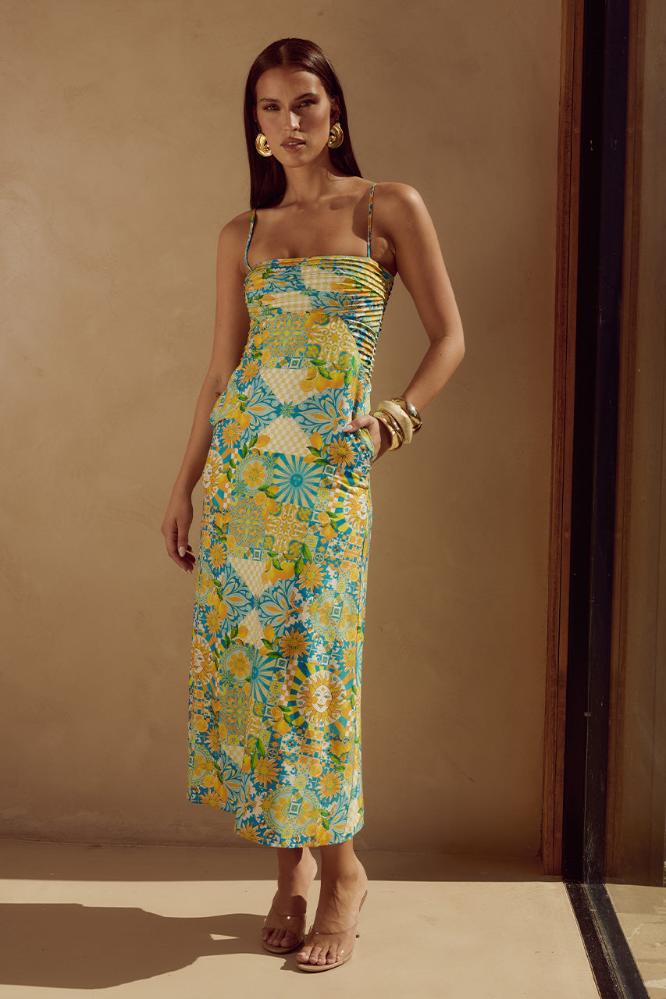Anacapri Midi Dress in Anacapri Lemon