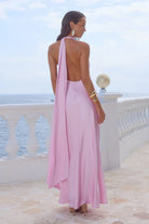 Arabelle High Neck Maxi Dress in Petal