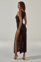 Ariya Sleeveless Knit Maxi Dress in Chocolate Metallic by Runaway The Label | Winsome Girl Fashion 