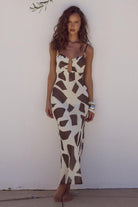 Astora Midi Dress in Lazure Chocolate