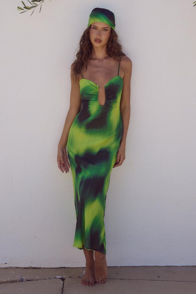 Astora Midi Dress in Lotus Print