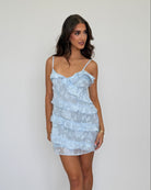 Aisha Mini Dress in Sky Blue