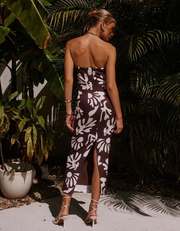 Akeli Midi Dress in Chocolate