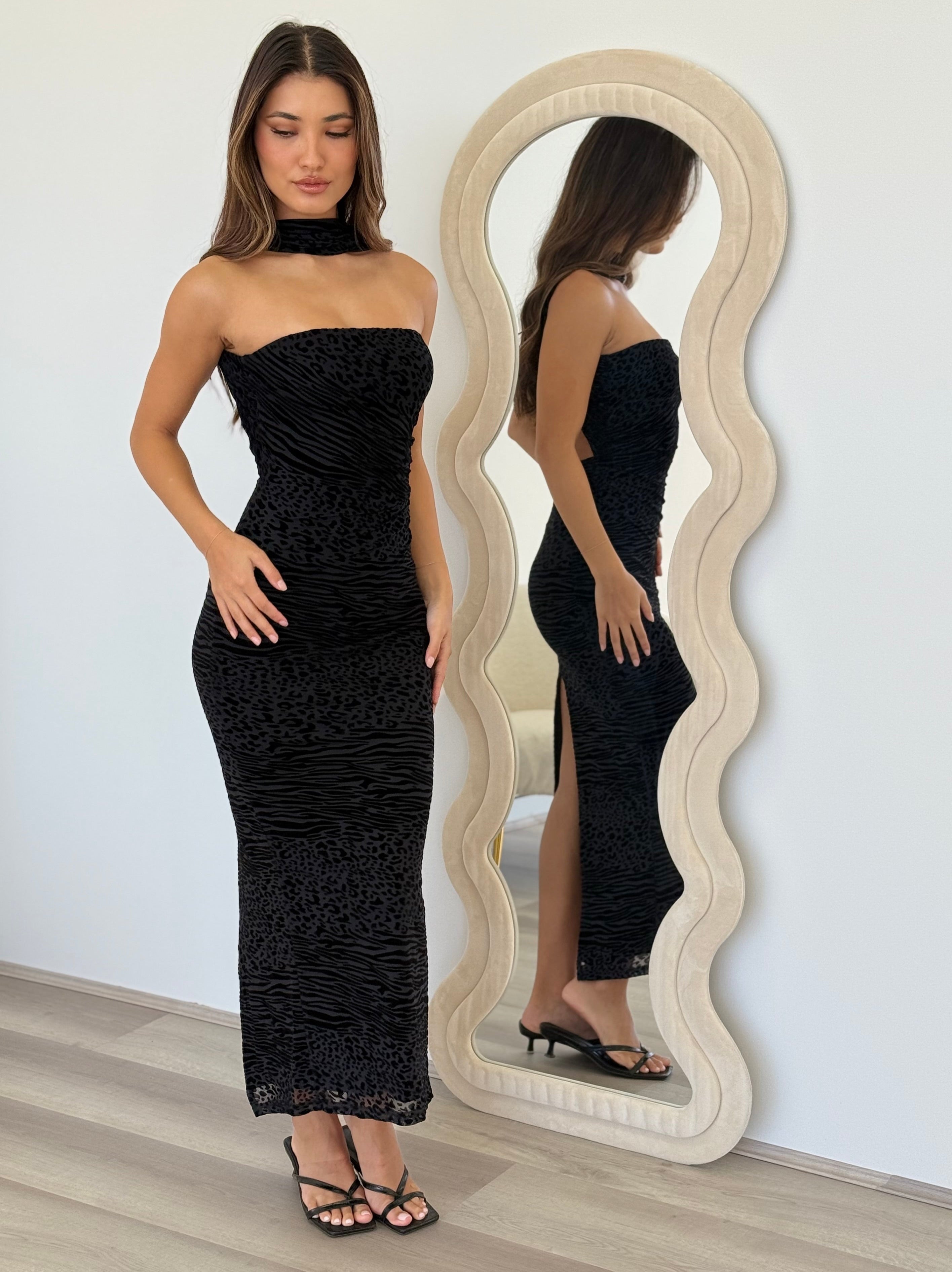 Alessi Midi Dress in Black