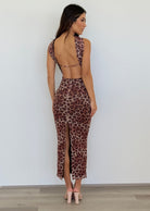Antonie Midi Dress in Leopard Print
