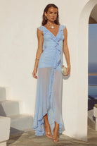 Runaway The Label - Blythe V-Neck Frill Maxi Dress