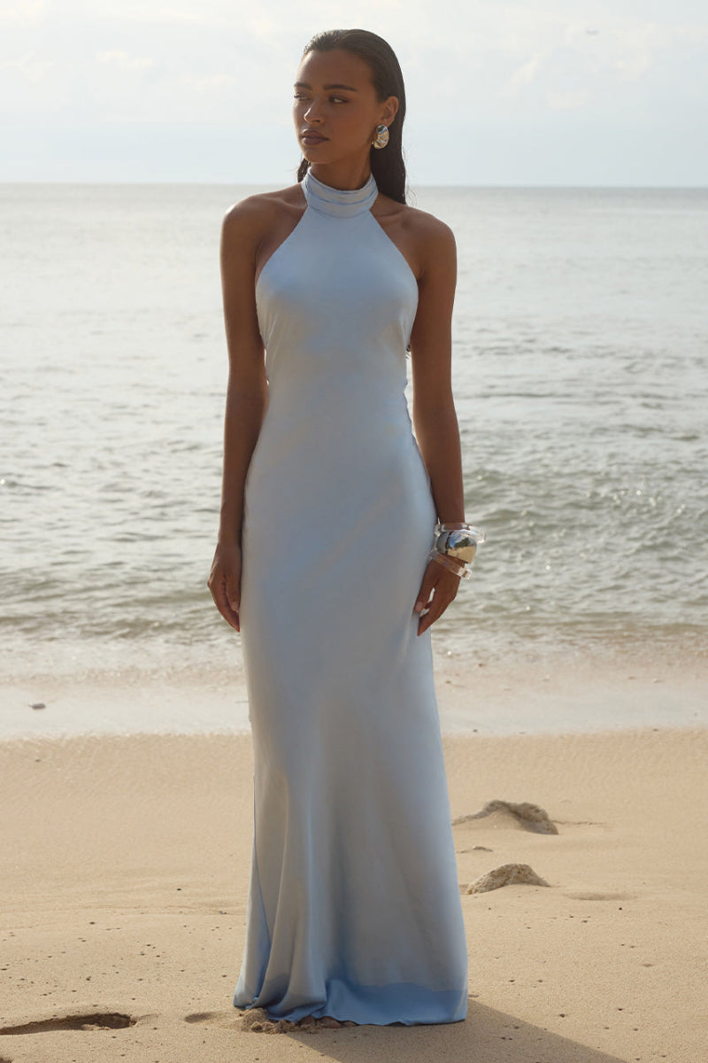 Brigitte Maxi Dress in Ice Blue