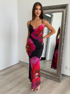 Bridgette Maxi Dress in Pink Flower