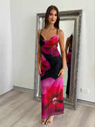 Bridgette Maxi Dress in Pink Flower