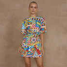 Brizzie Mini Dress in Phaedra Print
