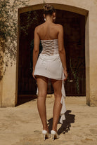 Calira Mini Dress Delicate Lace Detail in White | Winsome Girl Fashion