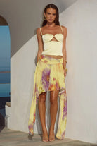 Runaway The Label - Tulia Flounce Midi Skirt in Suri Yellow