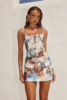 Runaway The Label - Emory Tailored Mini Skort in Zarla Choc