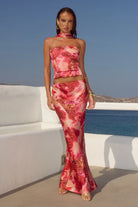 Runaway The Label - Verity Low Waist Maxi Skirt in Moana Pink