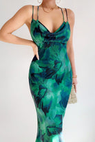 Calista Slip Dress in Green