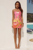 Deia Sequin Mini Dress in Floral Ombre
