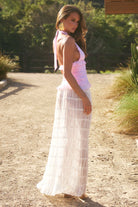 Della V-neck Ruffle Top in Petal