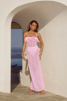 Runaway The Label - Demi Sheer Flower Trim Maxi Dress