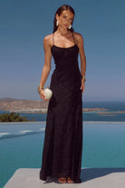 Runaway The Label - Ellerby Frill Trim Maxi Dress in Black