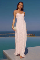 Runaway The Label - Ellerby Frill Trim Maxi Dress in Musk
