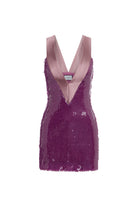 Elysia V-neck Sequin Mini Dress in Orchid by Runaway The Label | Winsome Girl Fashion 