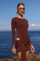 Evelyn Sleeved Cut-out Mini Dress