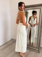Eilish Halter Maxi Dress in White