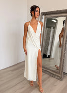 Eilish Halter Maxi Dress in White