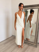 Eilish Halter Maxi Dress in White