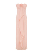 Fiora Strapless Maxi Dress in Pink flat lay