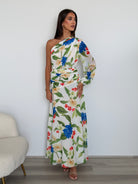 Floria Maxi Dress in White Floral