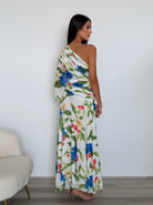 Floria Maxi Dress in White Floral