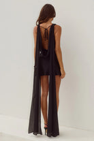 Gabriella Cowl Mini Dress in Black by Runaway The Label | Winsome Girl Fashion 