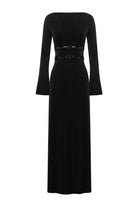 Gracy Long Sleeve Cutout Maxi Dress in Black | Winsome Girl Fashion
