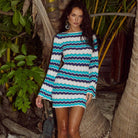 Hubert Mini Dress in Blue Multi