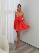 Haven Mini Dress in Coral