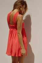 Haven Mini Dress in Coral