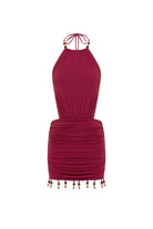  Imelda High Neck Mini Dress in Cherry