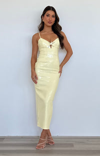 Runaway The Label - Benito Midi Dress in Lemon