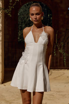  Ismerie Halter Mini Dress in White by Runaway The Label | Winsome Girl Fashion 